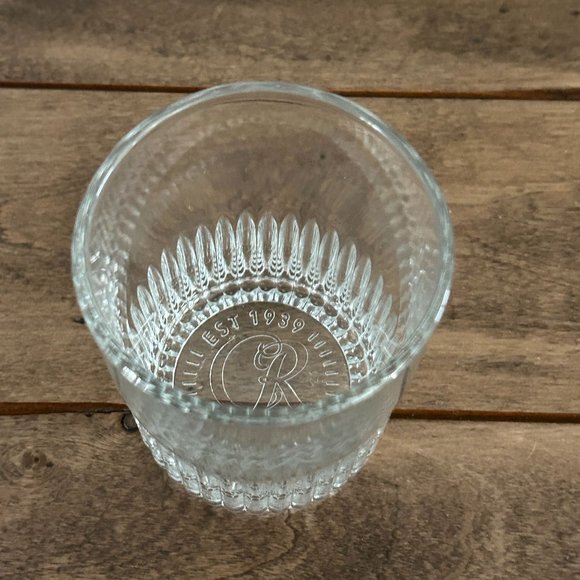 Crown Royal Whiskey Heavy Rocks Glass Set of 2 Etched White Logo - Picture 6 of 8